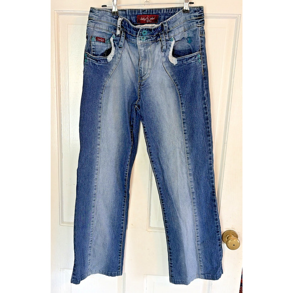 Baby Phat Denim - Vtg Baby Phat Jeans Women 14 Straight Leg Stretch Med Wash Distressed Embroidery
